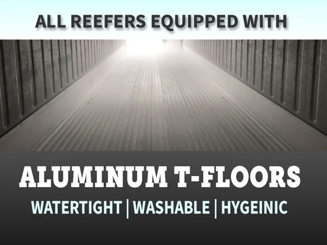 reefer container floors, aluminum t-floors, shipping container aluminum floors, insulated shipping container aluminum floors, washable container floor, refrigerated shipping container floor, reefer container rental, refrigerated shipping container for sale, industrial cold storage, cold storage rental, Reefer Container Pros